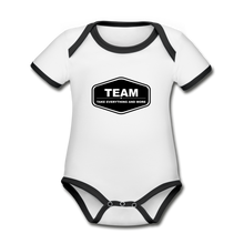 Load image into Gallery viewer, Organic Contrast Short Sleeve Baby Bodysuit - white/black