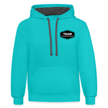 Load image into Gallery viewer, Contrast Hoodie - scuba blue/asphalt
